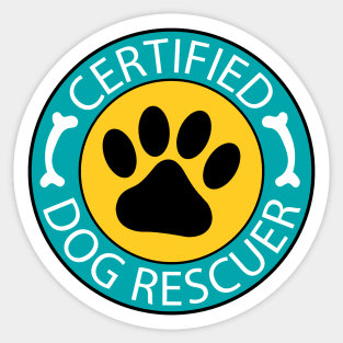 certified dog rescuer badge paw print dog lover gift Sticker